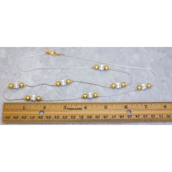 30 inch, Vintage Faux Pearl Gold Tone Chain Necklace | CC1 - Picture 3 of 3
